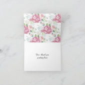 Elegant Pink Hydrangea Dankeschön-Karte Dankeskarte (Innenseite)