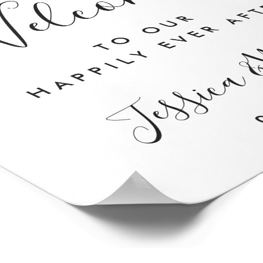 Elegant Pink Hydrangea Eucalyptus Wedding Welcome Poster (Ecke)