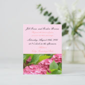 Elegant Pink Hydrangea Hochzeit Einladung (Stehend Vorderseite)