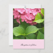 Elegant Pink Hydrangea Hochzeit Einladung (Rückseite)