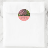 Elegant Pink Hydrangea Save the Date Runder Aufkleber (Tasche)