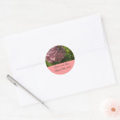 Elegant Pink Hydrangea Save the Date Runder Aufkleber (Umschlag)