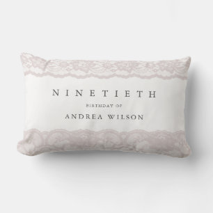 Elegant Pink Lace 90. Geburtstagsgeschenk Lendenkissen
