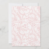 Elegant Pink Lace Lingerie Dusche Einladung (Rückseite)