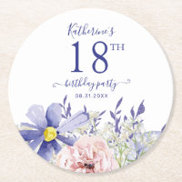 Elegant Pink Lila Floral 18. Geburtstagsparty