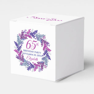 Elegant Pink Lila Wreath 65. Geburtstagsparty Geschenkschachtel