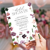 Elegant Pink Lilac Blume Bridal Dusche Einladung
