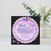 Elegant Pink & Lilac Pearl Wedding Anniversary Dankeskarte (Stehend Vorderseite)
