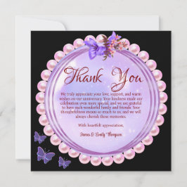 Elegant Pink & Lilac Pearl Wedding Anniversary Dankeskarte
