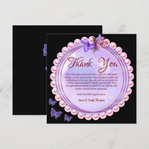 Elegant Pink & Lilac Pearl Wedding Anniversary Dankeskarte