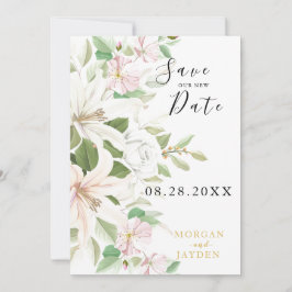 Elegant Pink Lili | Hochzeit von Elfenbein-Rose Save The Date