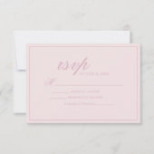 Elegant Pink Lines Wedding RSVP Karte (Vorderseite)
