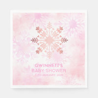 Elegant Pink Little Snowflake Babydusche