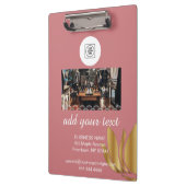Elegant Pink Logo Custom Text clipboard Klemmbrett (Links)