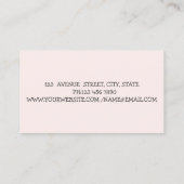 Elegant Pink Lotus Yoga Instructor Visitenkarte (Rückseite)