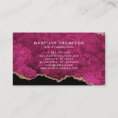 Elegant Pink Magenta Marble Agate Geode Treuekarte (Rückseite)