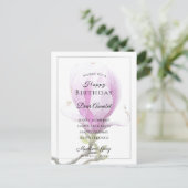 Elegant Pink Magnolia Birthday wünscht Postkarte (Stehend Vorderseite)