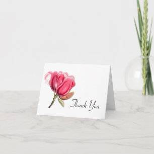 Elegant Pink Magnolia Wedding Thank You Dankeskarte