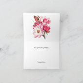 Elegant Pink Magnolia Wedding Thank You Dankeskarte (Innenseite)