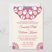 Elegant Pink Mandala Indian Wedding Einladung (Vorderseite)