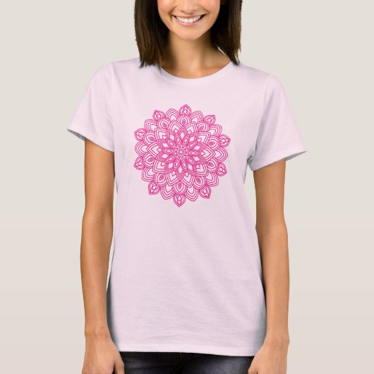Elegant Pink Mandala T-Shirt (Vorderseite)
