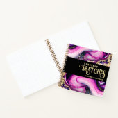 Elegant Pink Marble Gold Glitter Glam Sketch Book Notizblock (Innenseite)