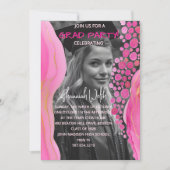 Elegant Pink Marble Graduation Invitation  Einladung (Vorderseite)