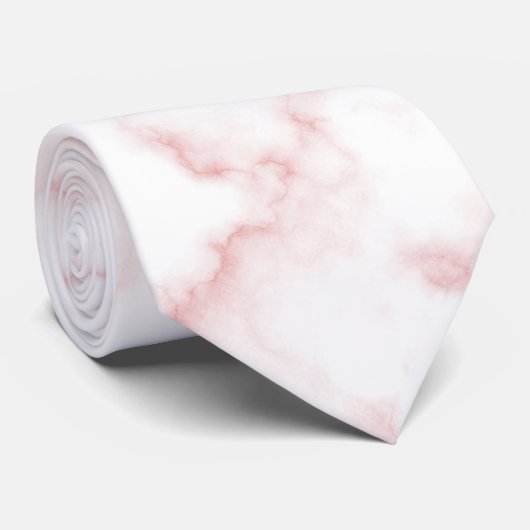 Elegant Pink Marble Neck Tie Krawatte (Gerollt)