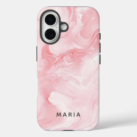 Elegant Pink Marble Personalized  Case-Mate iPhone Hülle (Rückseite)