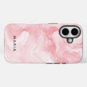 Elegant Pink Marble Personalized  Case-Mate iPhone Hülle (Rückseite (Horizontal))