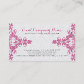 Elegant Pink Metall Lace White Damasks Visitenkarte (Rückseite)