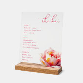 Elegant Pink Minimalist Rose Menu Acrylschild (Winkel)
