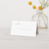 Elegant Pink Minimalist Table Sign Platzkarte (Vorderseite)