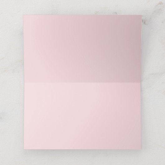 Elegant Pink Minimalist Table Sign Platzkarte (Innenseite Aufgefaltet)