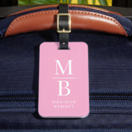 Elegant Pink Monogram Gepäckanhänger