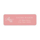 Elegant Pink Monogram Return Address (Vorne)