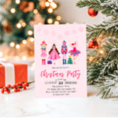 Elegant Pink Nutcracker Ballet Christmas Party Einladung