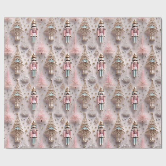 Elegant Pink Nutcracker Geschenkpapier (Flach)