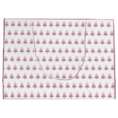 Elegant Pink Ombre Christmas Tree Muster Große Geschenktüte (Rückseite)