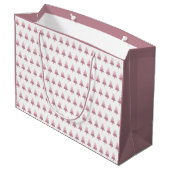 Elegant Pink Ombre Christmas Tree Muster Große Geschenktüte (Rückseite Schrägansicht)