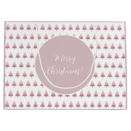 Elegant Pink Ombre Christmas Tree Muster Große Geschenktüte