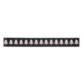 Elegant Pink Ombre Christmas Tree Muster Satinband (Vorderseite)