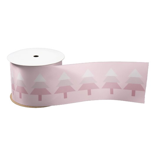 Elegant Pink Ombre Christmas Tree Muster Satinband (Spule)
