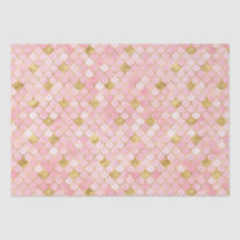 Elegant Pink Ombre Foil & Gold Mermaid Scales