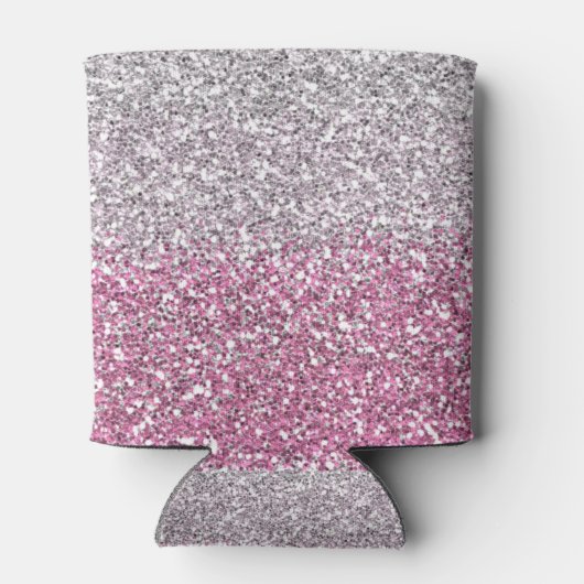 Elegant Pink Ombre Glitzer Sparkle Dosenkühler (Rückseite)