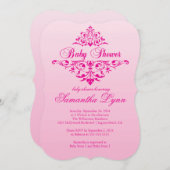 Elegant Pink Ombre Kinderdusche Einladung (Vorne/Hinten)