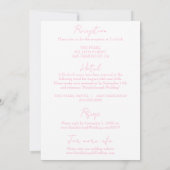 Elegant Pink Orange Stylish All In One Wedding Einladung (Rückseite)