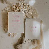 Elegant Pink Orange Stylish Minimalist Wedding Einladung