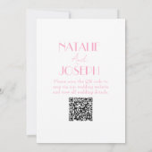 Elegant Pink Orange Stylish QR Code Wedding Einladung (Rückseite)