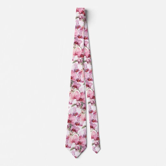 Elegant Pink Orchid Neck Tie Krawatte (Vorderseite)